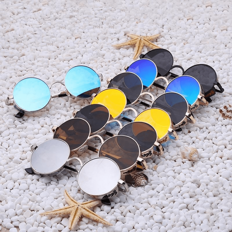 Avelena | Steampunk Vintage Runde Sonnenbrille Limitierte Auflage