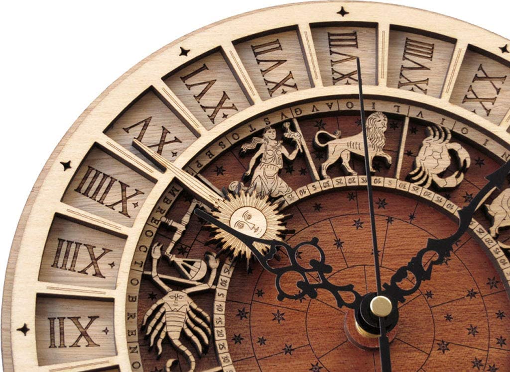 Avelena | Zodiac Signs Holz Wanduhr
