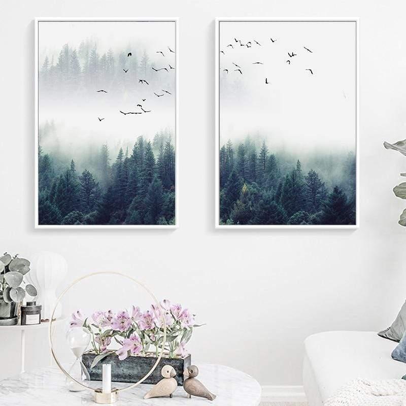 Avelena | 3-teilige Nordic Forest Landscape Wandkunst