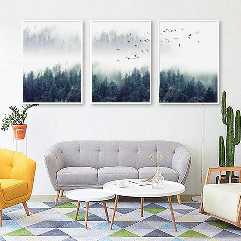 Avelena | 3-teilige Nordic Forest Landscape Wandkunst