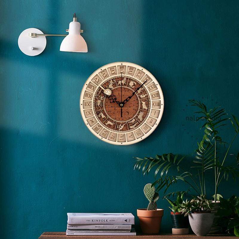 Avelena | Zodiac Signs Holz Wanduhr