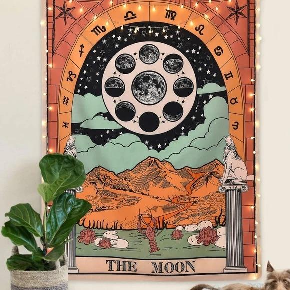 Avelena | "Die Mond" Tarot Farbige Wandteppich