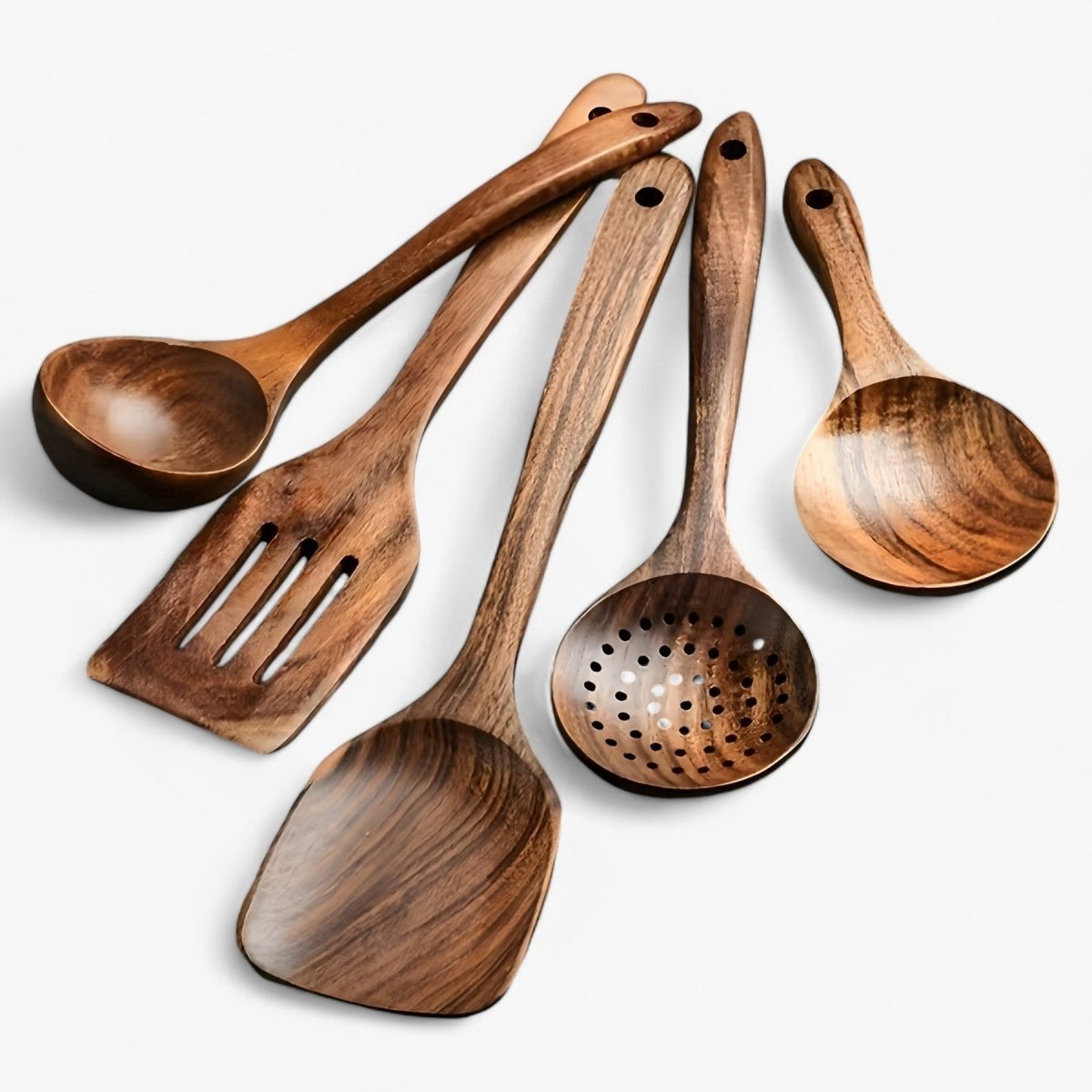 Avelena | WOODCHEF – 11-teiliges Holz-Küchenutensilien-Set für kratzfreies Kochen