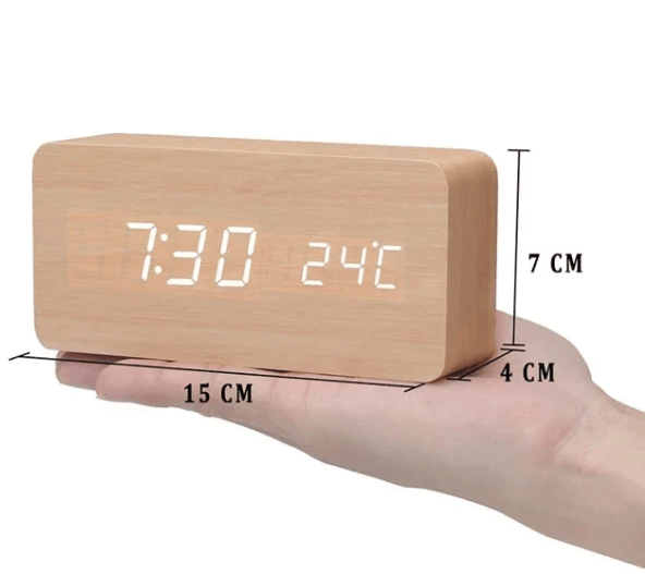 Avelena | AMBIWOOD – Sprachgesteuerte LED-Uhr mit minimalistischer Holzoptik