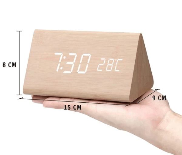 Avelena | AMBIWOOD – Sprachgesteuerte LED-Uhr mit minimalistischer Holzoptik