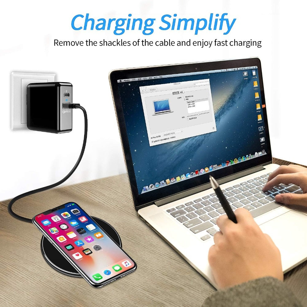 Avelena | 30W Schnelles kabelloses Ladepad | Premium USB C Ladekabel MagSafe Ladegerät für Apple iPhone, Samsung & Android - Fast Wireless Charging Pad