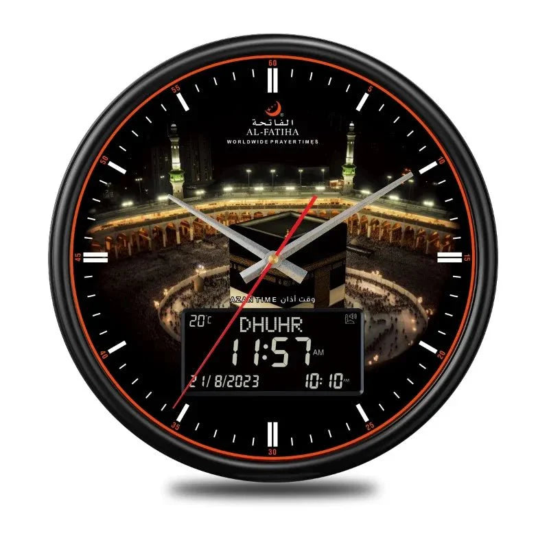 Avelena | Zamora Zeit Gebetsuhr – Automatische globale Gebetszeiten mit Azan-Alarma und elegantem Design