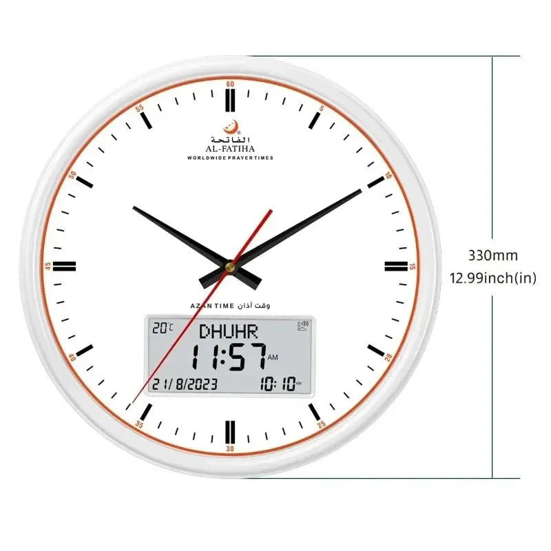 Avelena | Zamora Zeit Gebetsuhr – Automatische globale Gebetszeiten mit Azan-Alarma und elegantem Design