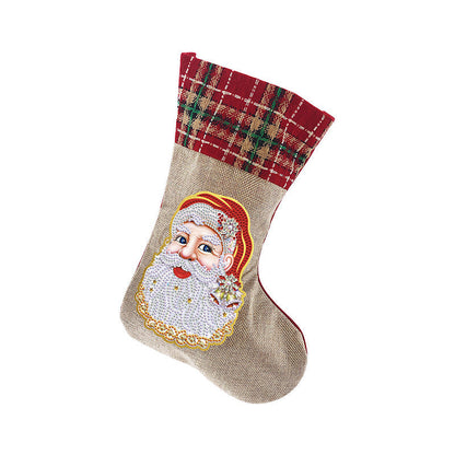 Avelena | Diamantmalerei Weihnachten Strasssocke Stickerei Mosaik Geschenkbeutel