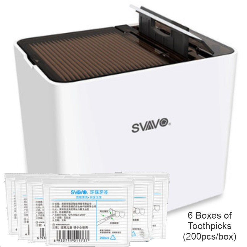 Avelena | Automatischer Smart Zahnstocher Spender mit UV-Desinfektion, wiederverwendbaren Zahnstocher & Infrarotsensor, für Zuhause, Restaurant & Büro