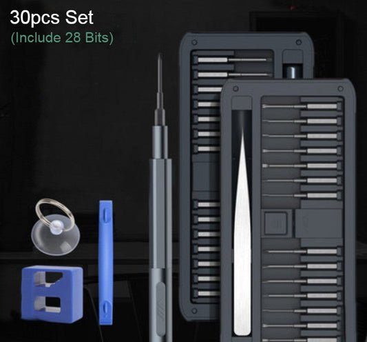 Avelena | 30-in-1 Präzisions-Schraubendreher-Kit mit 45mm langen Schraubendrehereinsätzen, 28 verschiedenen Einsätzen, für Uhren, Kameras, Computer, Telefone, Spielzeug und mehr