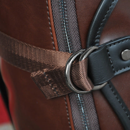 Avelena | Brauner Geschäfts-Leder-Rucksack, mit leicht tragbarem oberen Griff für Reisen, Arbeit und Freiluft