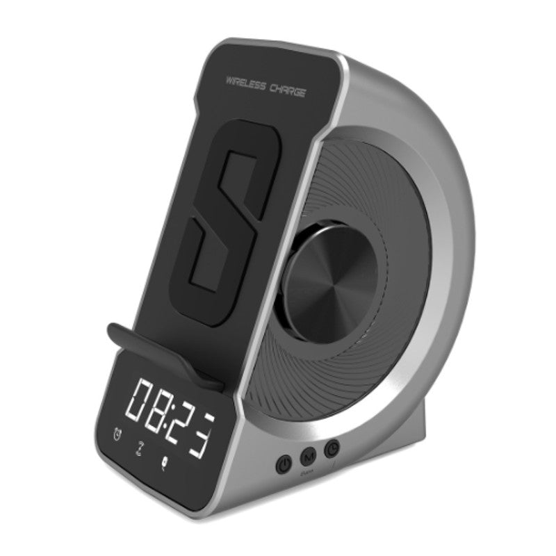 Avelena | 3-in-1 Nachttisch-Bluetooth-Lautsprecher mit kabellosem Ladegerät, Uhr & Wecker, für Zuhause & Büro