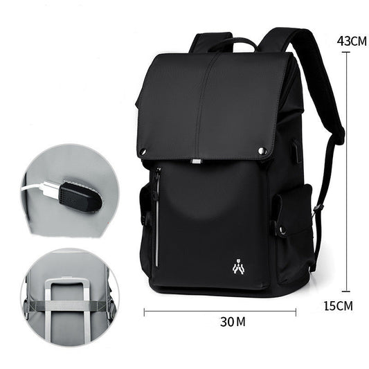 Avelena | Wasserdichter Rucksack mit großem Fassungsvermögen, mit USB-Ports und gepolsterten Schultergurten, für Pendeln, Reisen, Schule