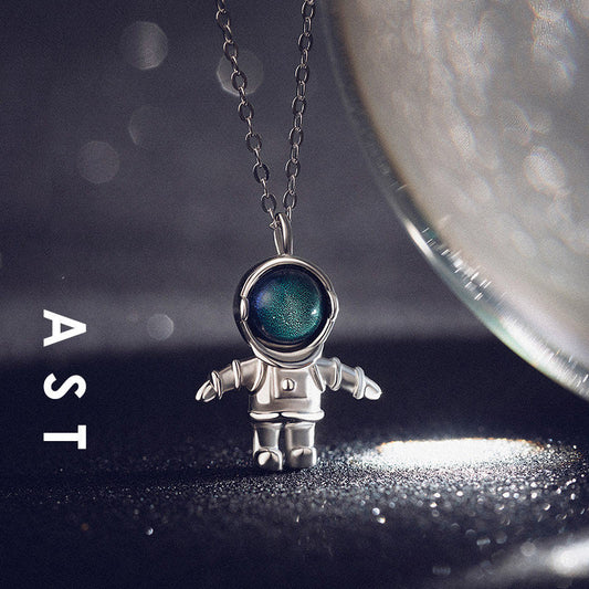 Avelena | Silber Astronauten Halskette, Schmuck Geschenke für Frauen