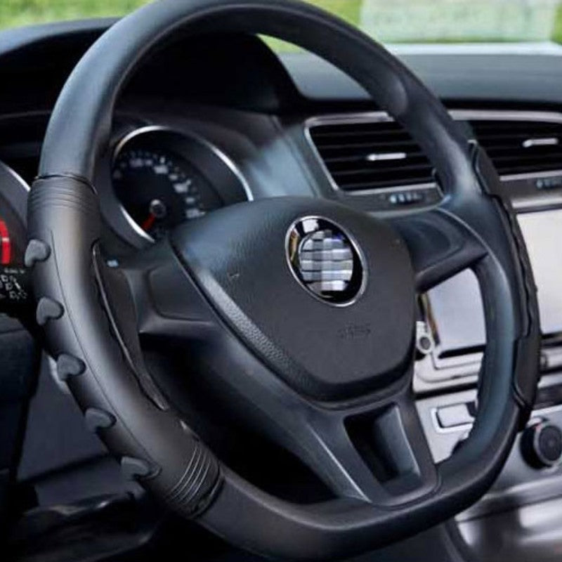 Avelena | Universelle rutschfeste Lenkradhülle mit Holzmaserung-Design & rutschfesten Tasten