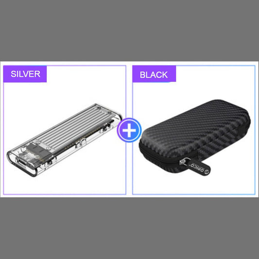 Avelena | Transparente tragbare SSD-Gehäuse, mit Aufbewahrungstasche, einfache Installation, schneller Dateitransfer, Auto-Schlafmodus, für Studium & Arbeit