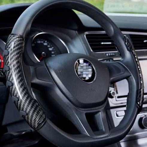 Avelena | Universelle rutschfeste Lenkradhülle mit Holzmaserung-Design & rutschfesten Tasten