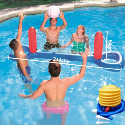 Avelena | Aufblasbares Pool Float Set, einschließlich Bälle, Tor oder Netz und Pumpe, für Sommerparty & Spaß im Wasser, für Kinder und Erwachsene