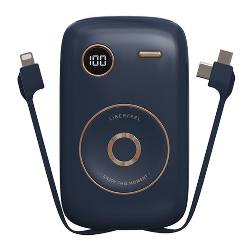 Avelena | 10000mAh Powerbank, mit integriertem Kabel, LED-Batterieanzeige & 6 Ausgängen, unterstützt Schnellladung