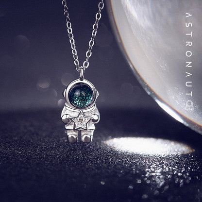 Avelena | Silber Astronauten Halskette, Schmuck Geschenke für Frauen