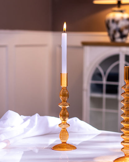 Avelena | Magnificent Glass Candlestick holder - Orange