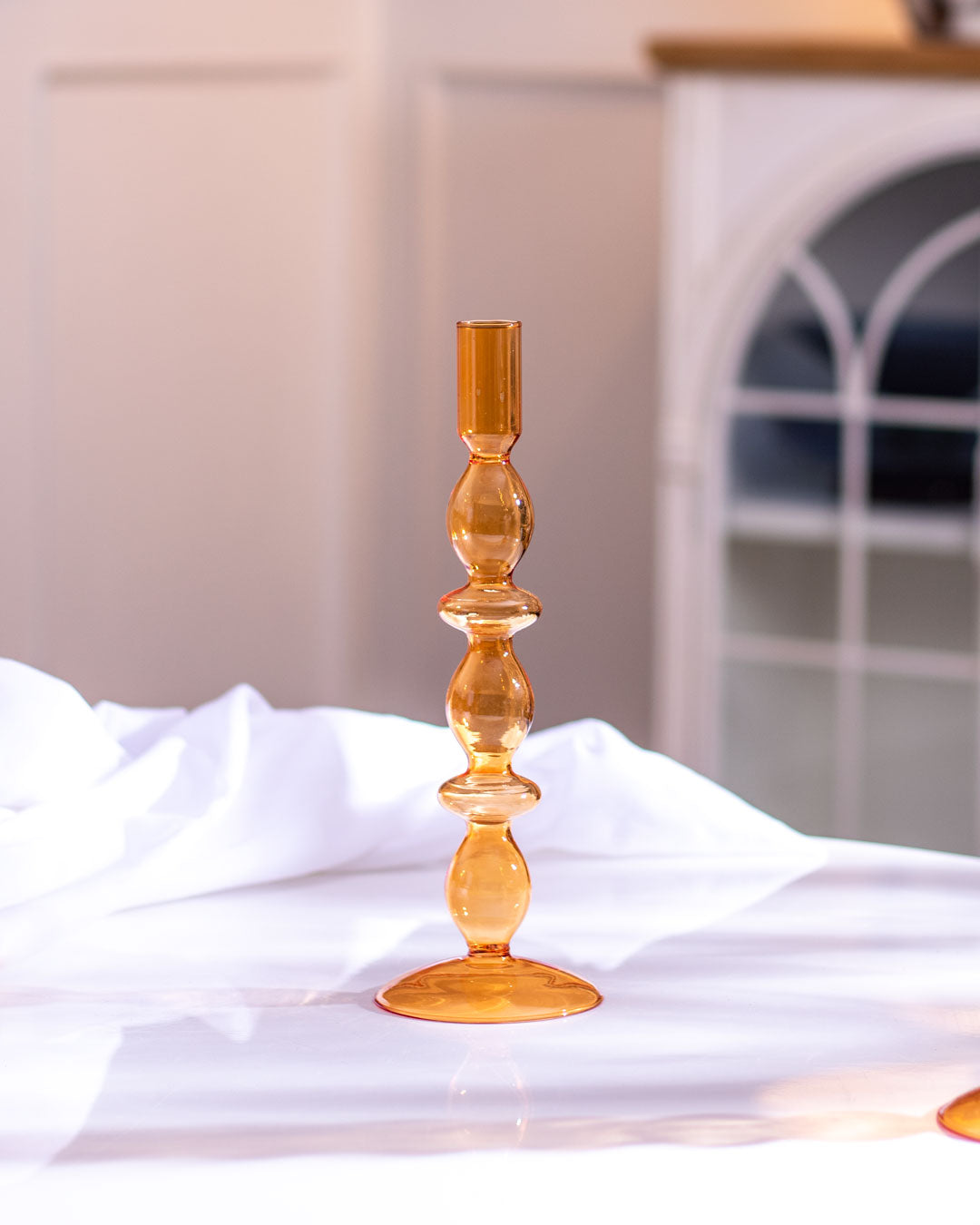Avelena | Magnificent Glass Candlestick holder - Orange