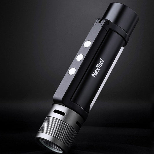 Avelena | 6-in-1 zoombare wiederaufladbare Taschenlampe, mit Alarmmodus, dualer Lichtquelle, 360¬∞ drehbarem Griff & Powerbank, für Camping, Reisen & mehr