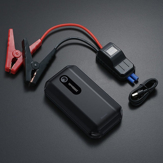 Avelena | Zuverlässiges tragbares Auto-Batterieladegerät mit LED-Taschenlampe und Powerbank, für Limousine, SUV und mehr