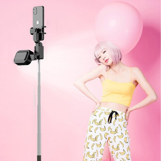 Avelena | Selfie Stick Stativ, mit Licht, abnehmbarem Bluetooth-Fernbedienung & 6 Höhenverstellungen