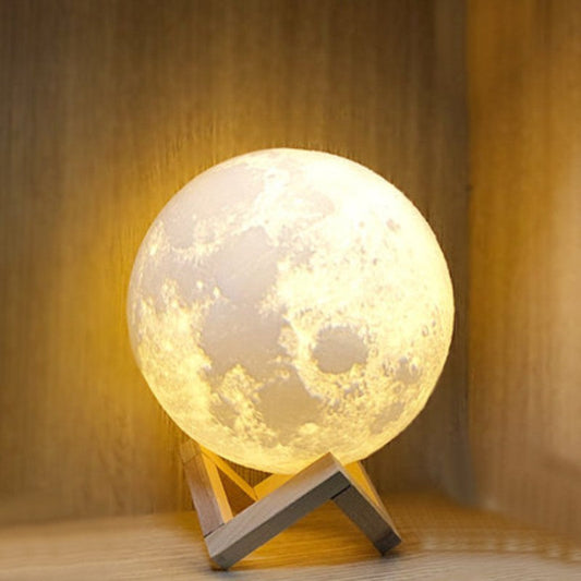 Avelena | Wiederaufladbare 3D Mondnachtlampe, mit Touch-Steuerung & USB-Ladekabel, das beste Geschenk für Freunde, Kinder und mehr
