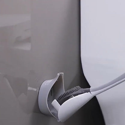 Avelena | Wandmontiertes WC-Bürstenset, mit Halter, weichen Borsten & schraubfreier Installation