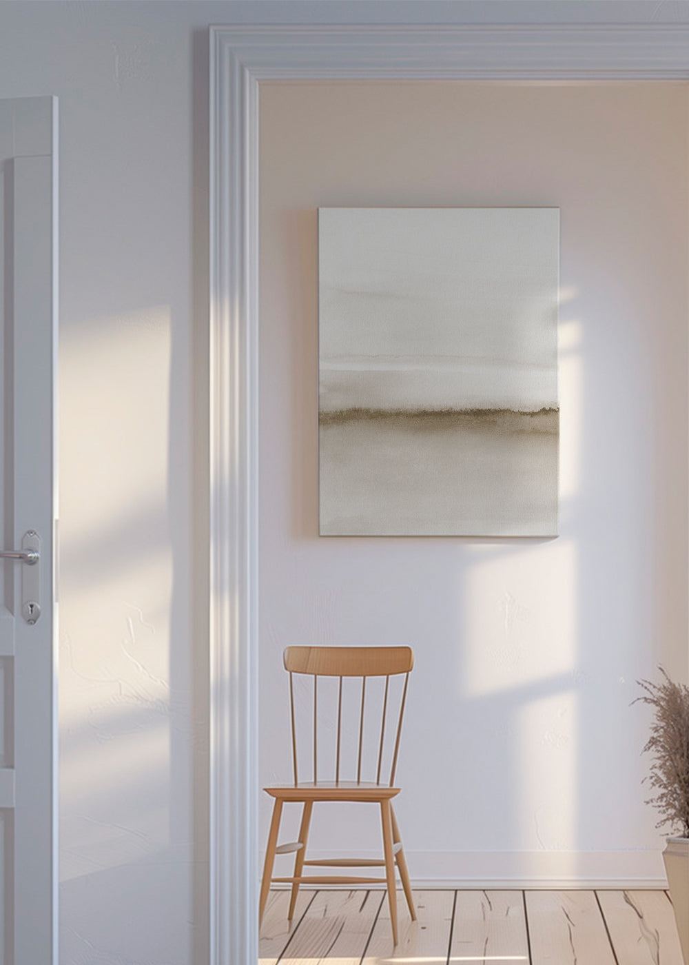 Avelena | Leinwand Aquarell Landschaft N 47 Beige Töne 1/2