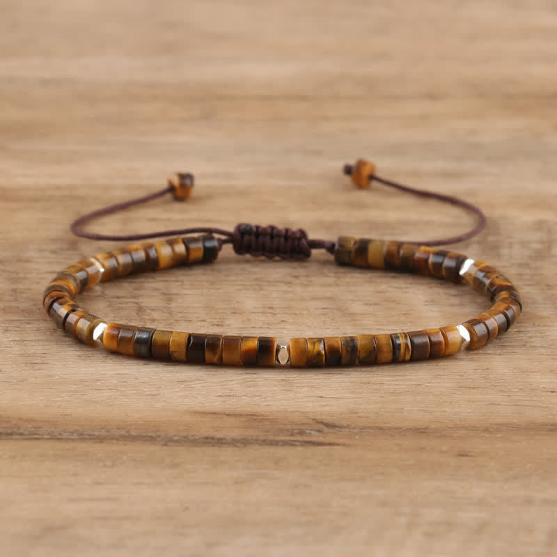 Avelena | Geflochtenes Armband mit 2,4 Mm Natursteinrollen Seraphina