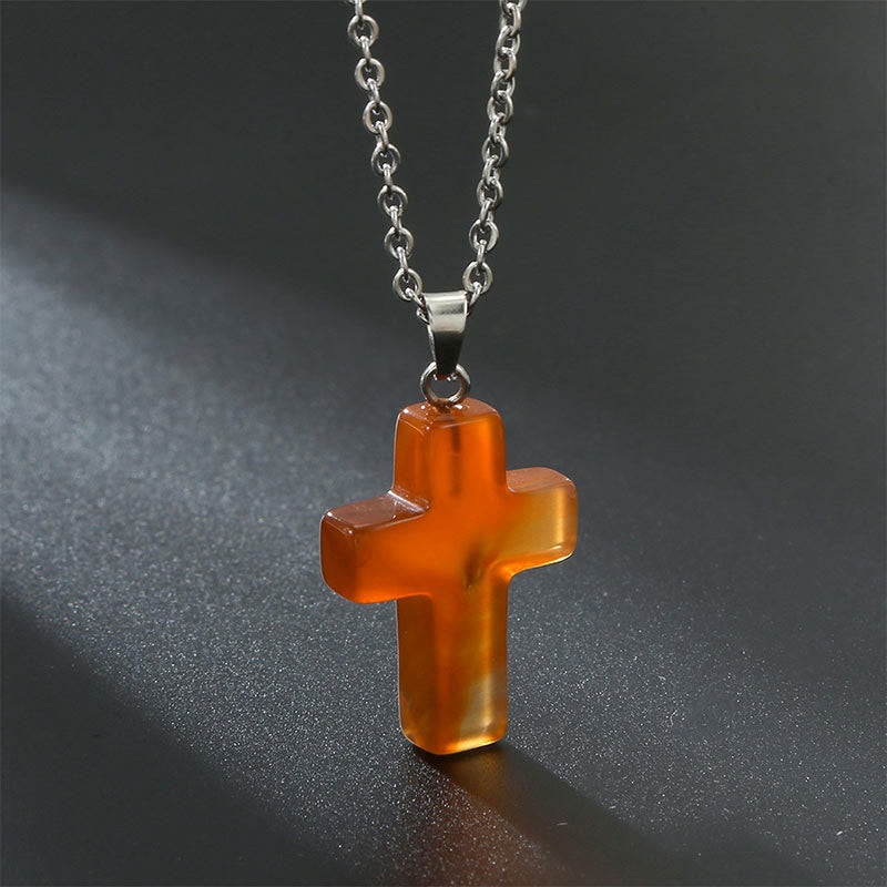 Avelena | Natürliche Edelsteine Kreuz Halskette Eine Spirituelle Schmuckerfahrung
