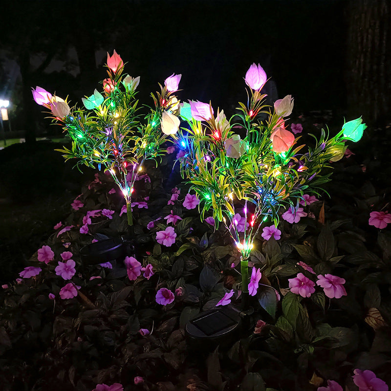 Avelena | Moderne Kreative Wasserdichte Imitation Gardenia LED Solarleuchte für Außen Terrasse