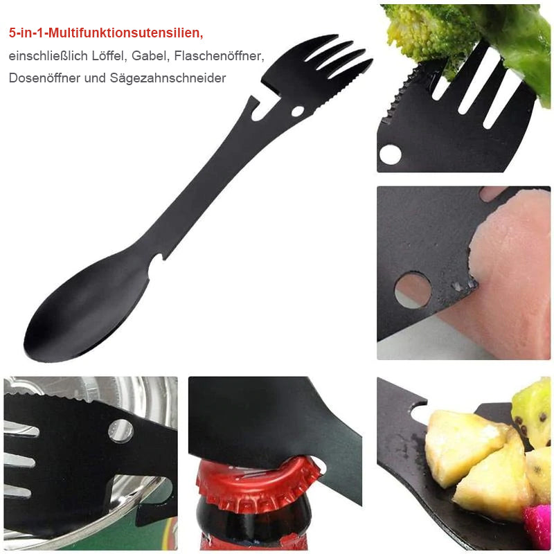 Avelena | Draussen Camping Helfer - 5 in 1 taktischer Gabel