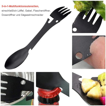 Avelena | Draussen Camping Helfer - 5 in 1 taktischer Gabel