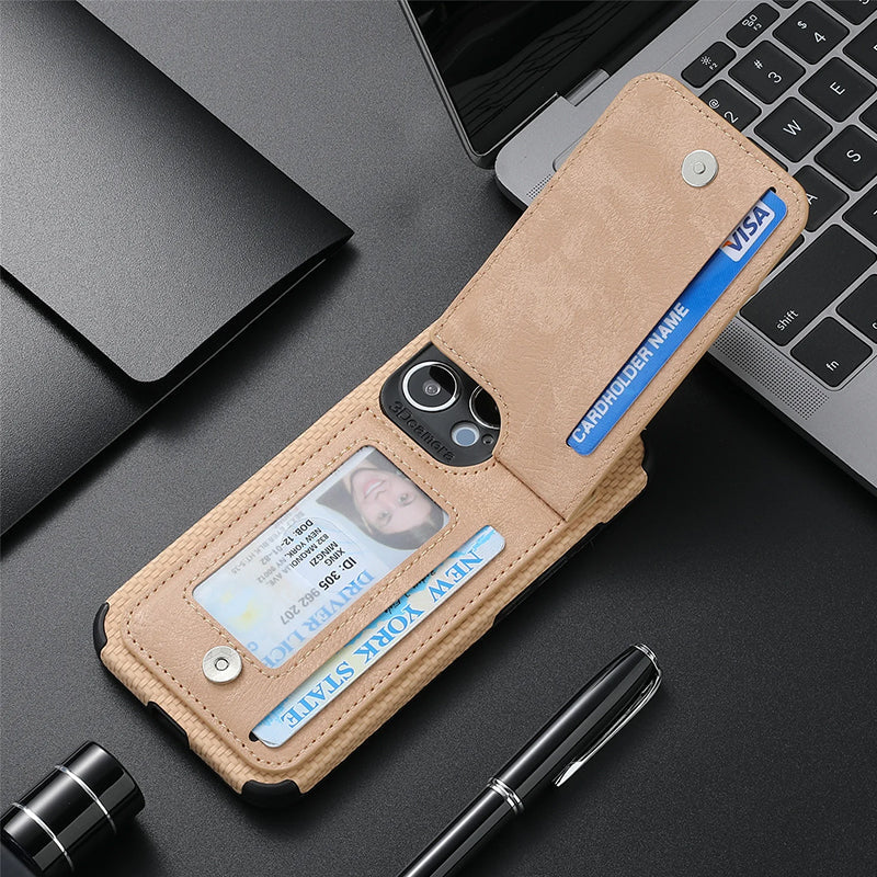 Avelena | Taschenbuchhülle Mit Reißverschluss Und Kreditkartenhalter Für Iphone