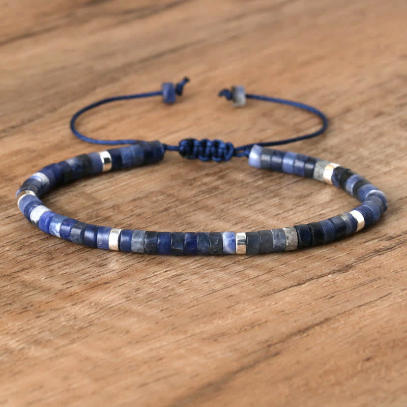 Avelena | Geflochtenes Armband mit 2,4 Mm Natursteinrollen Seraphina