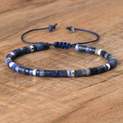 Avelena | Geflochtenes Armband mit 2,4 Mm Natursteinrollen Seraphina