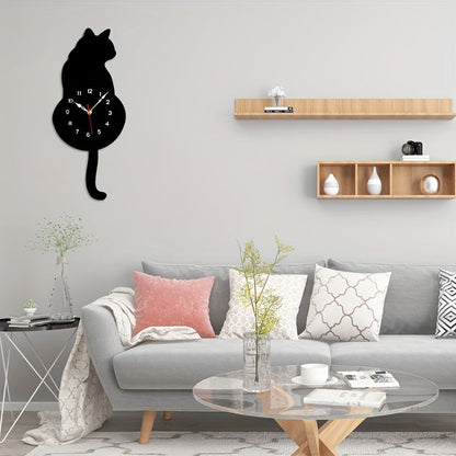 Avelena | Uhr Stil Schwingenschwanz Katze Wanddekoration
