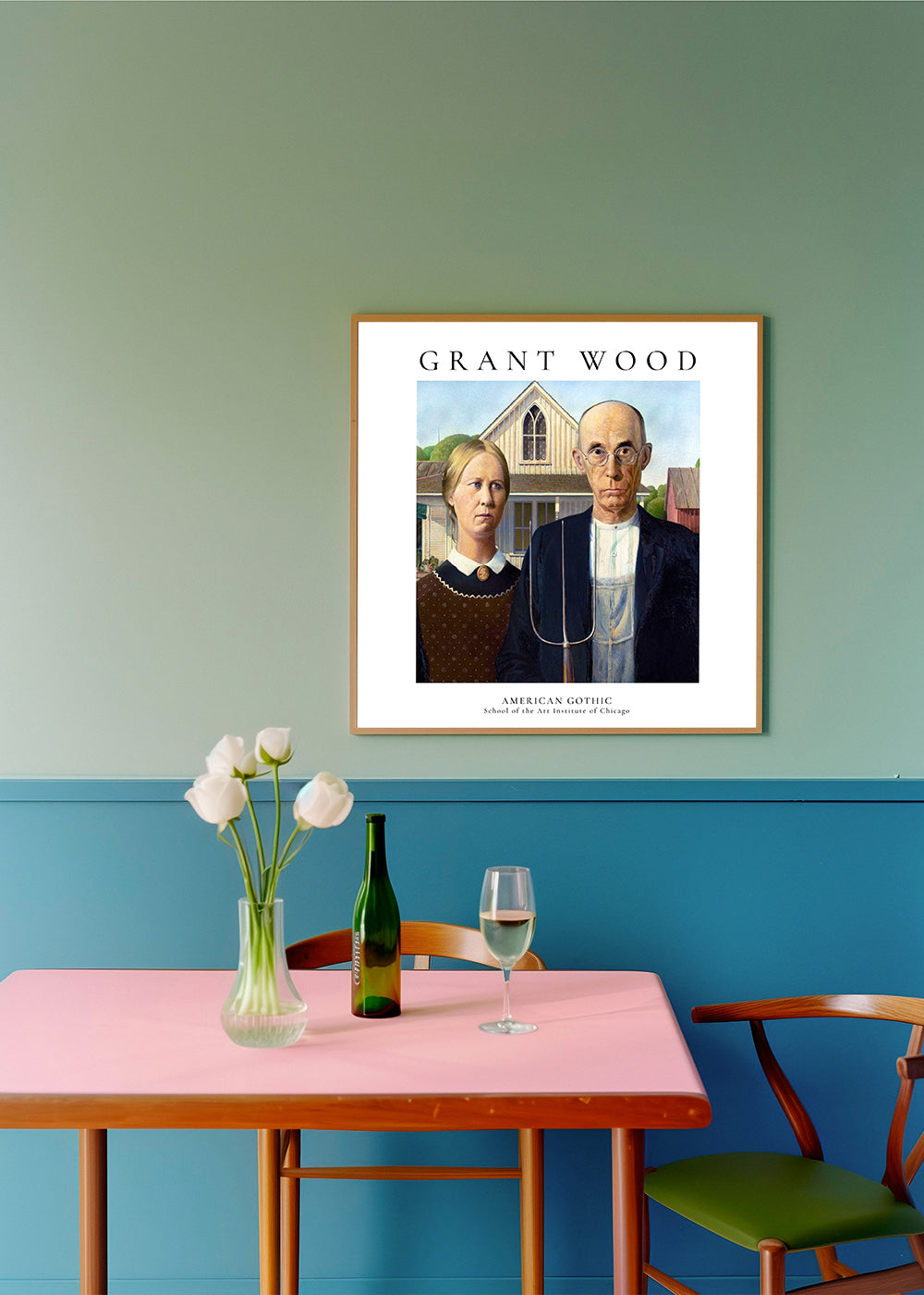 Avelena | American Gothic Von Grant Wood - Quadrat