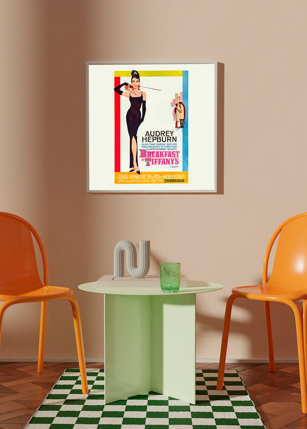Avelena | Audrey Hepburn Frühstück Bei Tiffany 1961 Filmplakat - Quadrat
