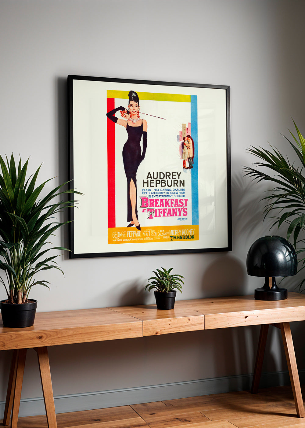 Avelena | Audrey Hepburn Frühstück Bei Tiffany 1961 Filmplakat - Quadrat