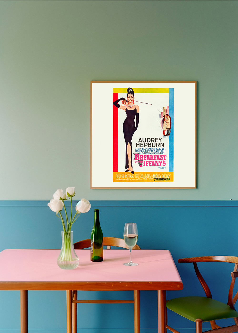 Avelena | Audrey Hepburn Frühstück Bei Tiffany 1961 Filmplakat - Quadrat