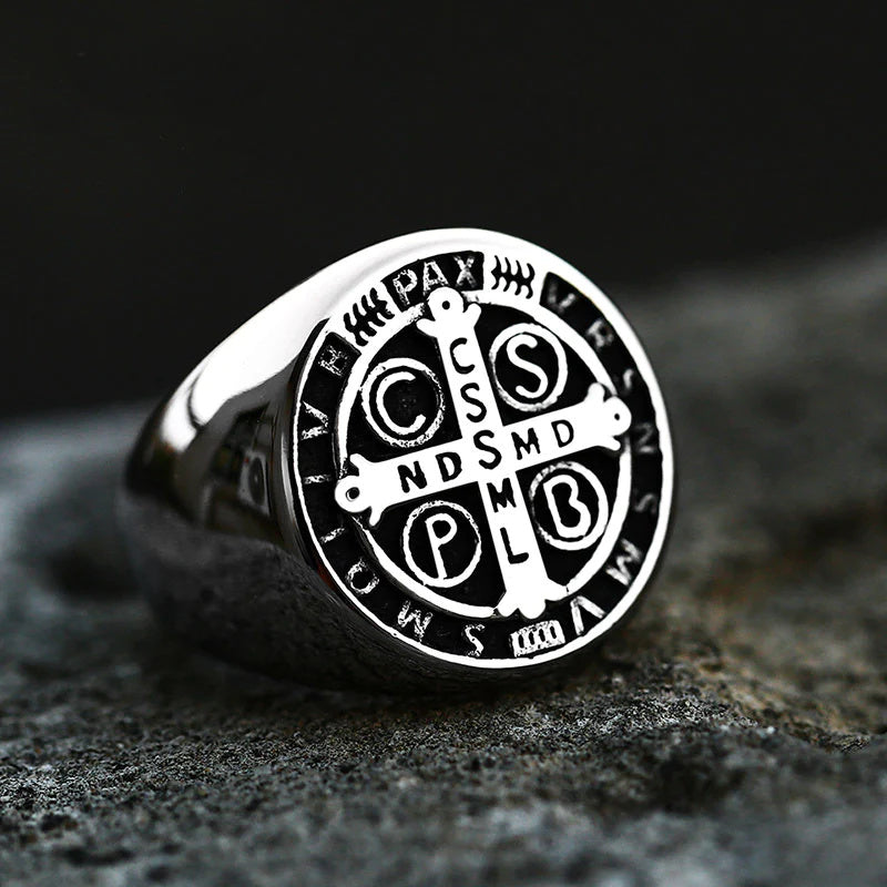 Avelena | Benedikt Medaille Edelstahl Ring