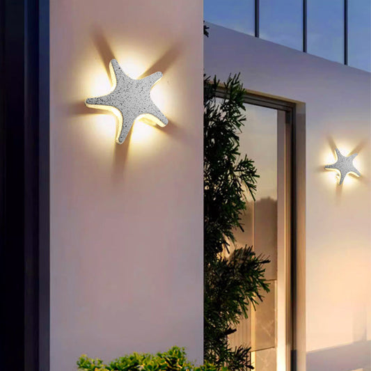 Avelena | Zeitgenössische Einfachheit Aluminium Seestern Design LED wasserdichte Wandlaterne Lampe für Außenterrasse