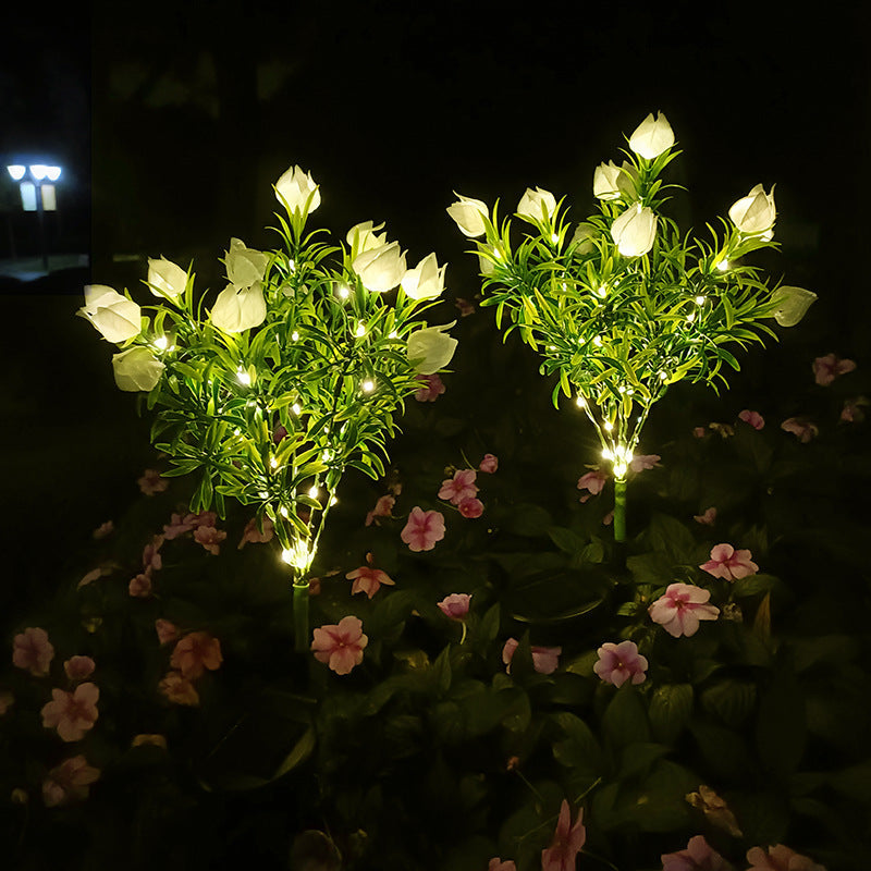 Avelena | Moderne Kreative Wasserdichte Imitation Gardenia LED Solarleuchte für Außen Terrasse