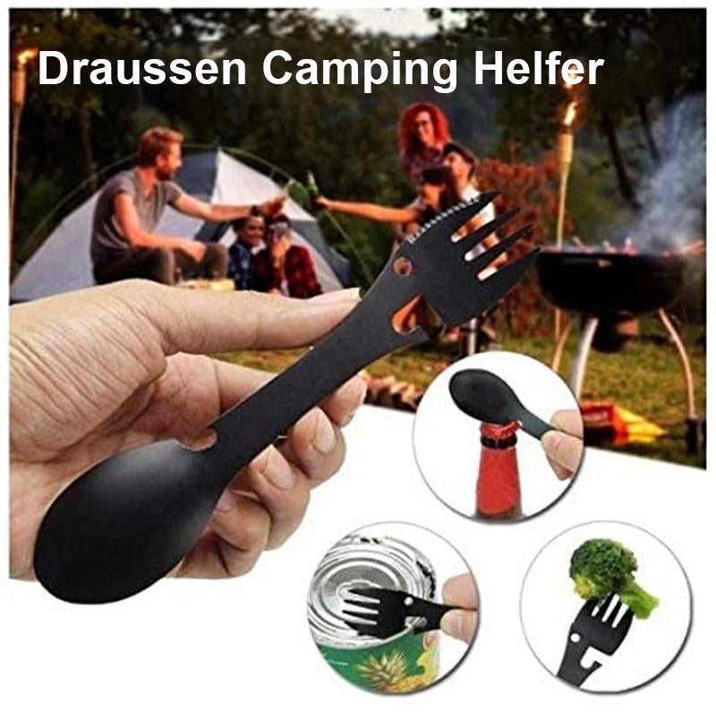 Avelena | Draussen Camping Helfer - 5 in 1 taktischer Gabel